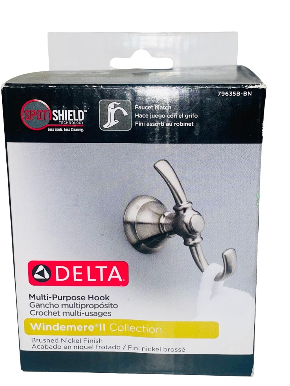 Delta Windemere Brushed Nickel Multi Purpose Wall Hook New In Box
